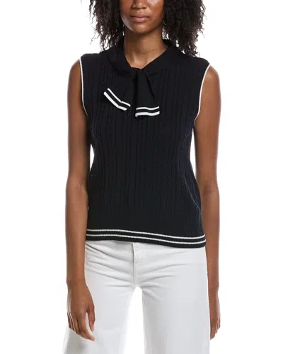 Nanette Lepore Tie Front Sweater Vest In Brown