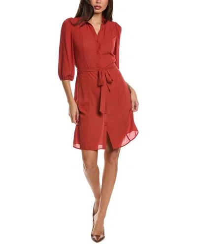 Nanette Lepore Nanette  Tie Waist Shirtdress In Red