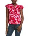 Nanette Lepore Tiered Sleeve Blouse In Pink