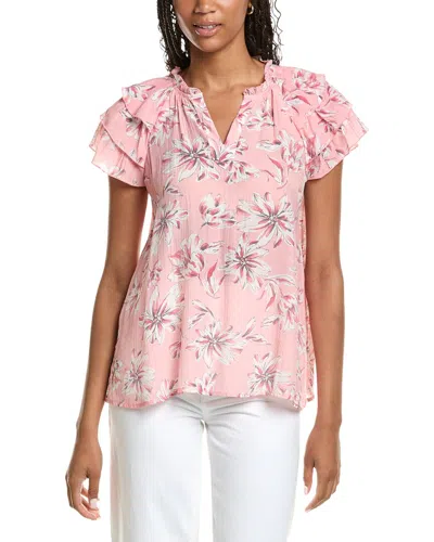 Nanette Lepore Nanette  Tiered Sleeve Blouse In Pink
