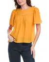 Nanette Lepore Tiered Sleeve Top In Orange
