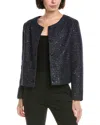 Nanette Lepore Nanette  Tweed Cardigan In Black