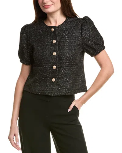 Nanette Lepore Nanette  Tweed Cardigan In Black