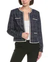 Nanette Lepore Nanette  Tweed Cardigan In Blue
