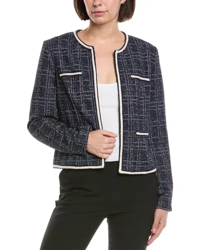 Nanette Lepore Nanette  Tweed Cardigan In Blue
