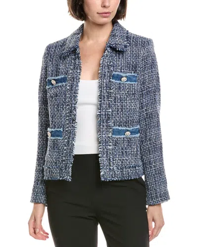Nanette Lepore Nanette  Tweed Cardigan In Blue