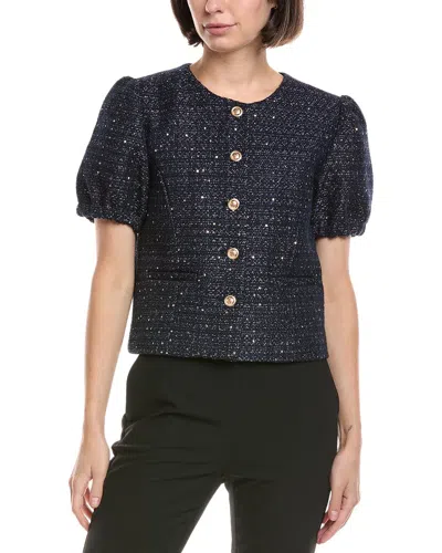 Nanette Lepore Nanette  Tweed Cardigan In Blue