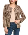 Nanette Lepore Tweed Jacket In Brown