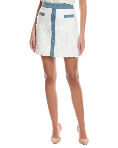 Nanette Lepore Tweed Mini Skirt In White