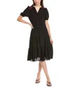 Nanette Lepore Nanette  Tweed Trim Shirtdress In Animal Print