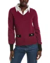 Nanette Lepore Nanette  Twofer Collar Sweater In Red