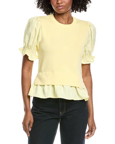 Nanette Lepore Twofer Knit Top In Yellow