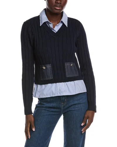 Nanette Lepore Nanette  Twofer Sweater In Blue