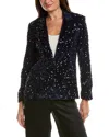 Nanette Lepore Nanette  Velvet Sequin Jacket In Blue
