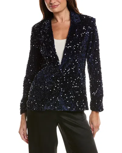 Nanette Lepore Nanette  Velvet Sequin Jacket In Blue