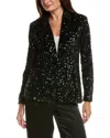 Nanette Lepore Velvet Sequin Jacket In Green
