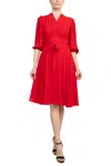 Nanette Lepore Nm2f136n9 Short Pleated A Line Cocktail Knee Length Dress In Red