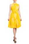 Nanette Lepore Nm2s171j3 A Line Short Printed Cocktail Dress In Yellow