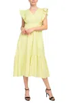 Nanette Lepore Nm4s15f68 A Line Ruffle Cocktail Maxi Midi Dress In Yellow