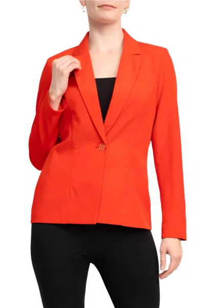 Nanette Lepore Notch Lapel Nolita Stretch Blazer In Cherry Red