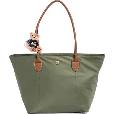 Nanette Lepore Nylon Tote With Pencil Case In Clover / Moose