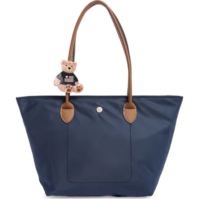 Nanette Lepore Nylon Tote With Pencil Case In Navy / Moose