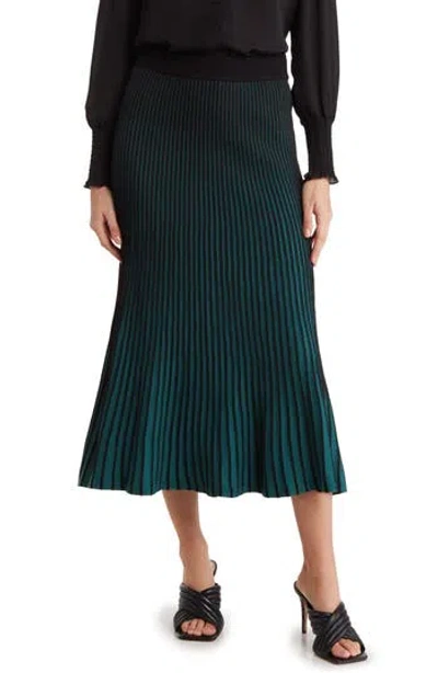 Nanette Lepore Ombré Sweater Knit Maxi Skirt In Green