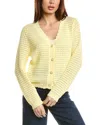 Nanette Lepore Nanette  Open Knit Cardigan In Yellow