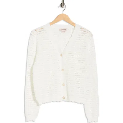 Nanette Lepore Open Stitch Cardigan In White