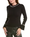 Nanette Lepore Pearl Bead Sweater In Black