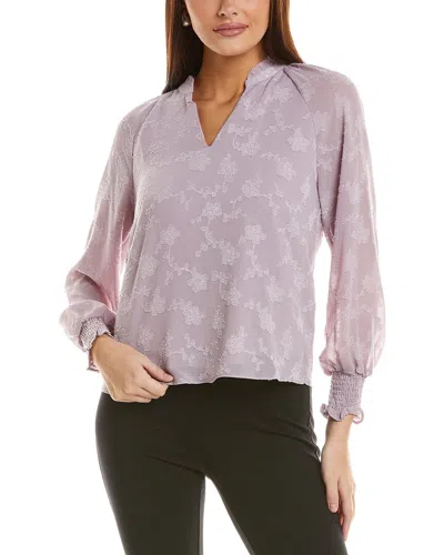 Nanette Lepore Pebble Crepe Blouse In Pink
