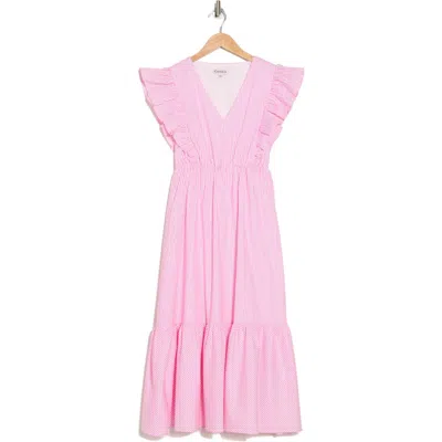 Nanette Lepore Pinstripe Dress In Pink White