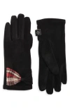 Nanette Lepore Plaid Bow Detail Gloves In Black
