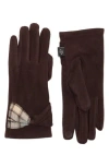 Nanette Lepore Plaid Bow Detail Gloves In Brown