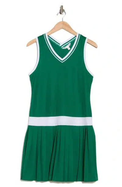 Nanette Lepore Play Championship Sleeveless Dress In Verdant Green/bright White