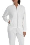 Nanette Lepore Play Imitation Pearl Studded Bomber Jacket In Cloud Dancer