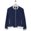 Nanette Lepore Play Rib Trim Bomber Jacket In Blue