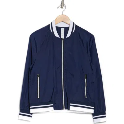 Nanette Lepore Play Rib Trim Bomber Jacket In Blue