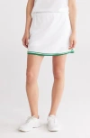 Nanette Lepore Play Rib Trim Tennis Skort In Bright White/verdant Green