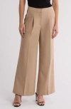 Nanette Lepore Pleat Front Wide Leg Pants In Camel