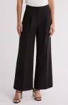 Nanette Lepore Pleat Front Wide Leg Pants In Black