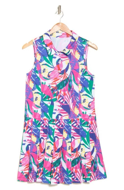 Nanette Lepore Pleated Active Dress In Multi Palm Print