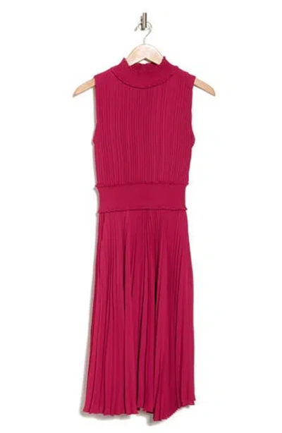 Nanette Lepore Pleated Sleeveless Dress In Gala Pink