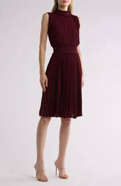 open lace back dress Warm Autumn Burnt Orange Floral Print Pleated Dress