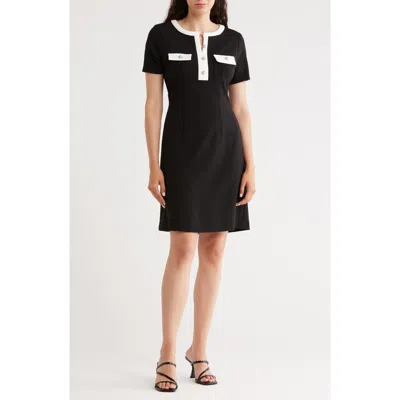 Nanette Lepore Pocketed Crepe Scuba Dress In Multi