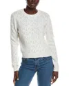 Nanette Lepore Pointelle Pearl Sweater In White
