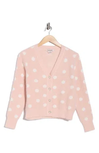 Nanette Lepore Polka Dot Cardigan In Pink
