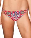 Nanette Lepore Pretty Tough Charmer Womens Printed Hipster Swim Bottom Separates In Red