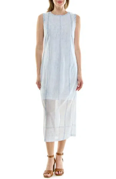 Nanette Lepore Printed Mesh Midi Tank Dress In Blue
