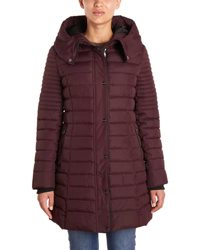 Nanette Lepore Puffer Coat In Burgundy